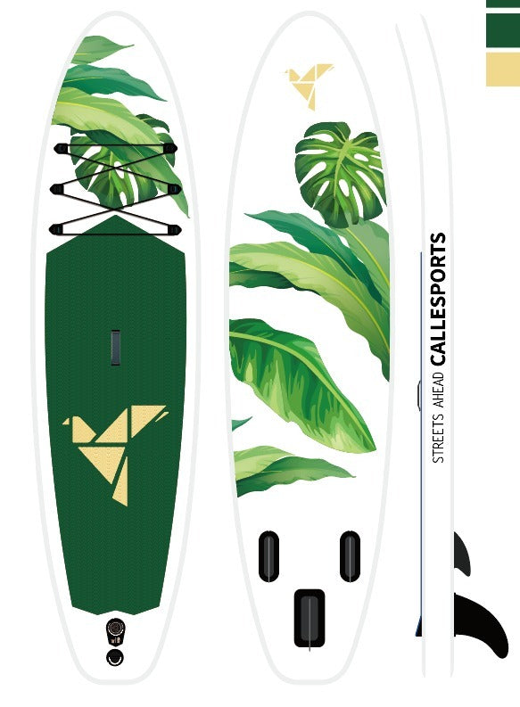 Calle Paddle Board white with green leaf design 10 foot
