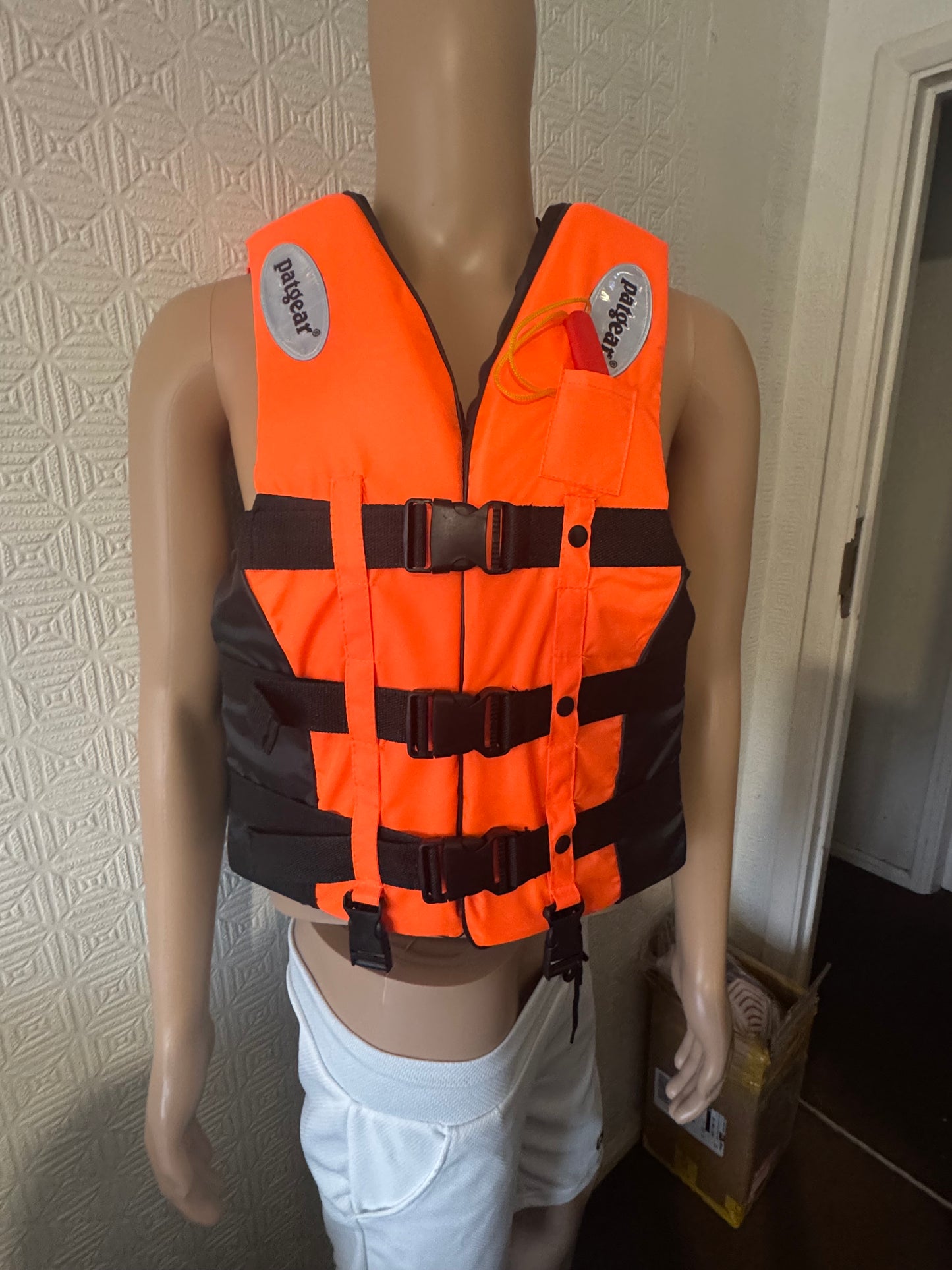 Life vest orange and black