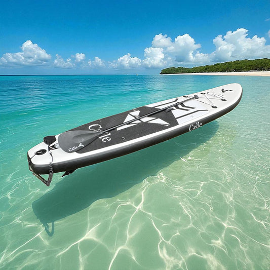 White & Black Paddle Board