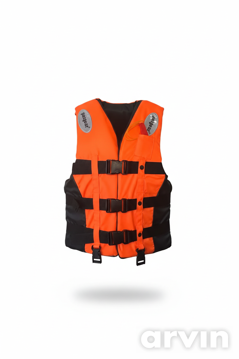 Life vest  orange and black